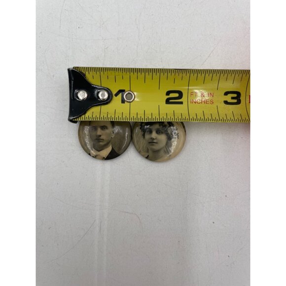 Wedding Photo Pins Of Bride Groom Antique Style Unique Collectibles Victorian - Picture 4 of 8